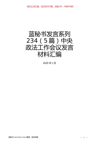 （5篇）中央政法工作会议发言材料汇编.docx