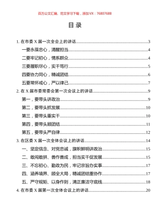 新一届党委一次全会讲话汇编（10篇）.docx