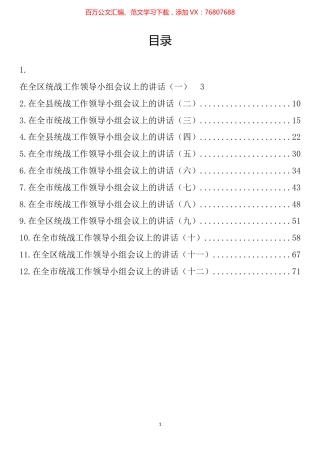 在统战工作领导小组会议上的讲话汇编（12篇）.docx