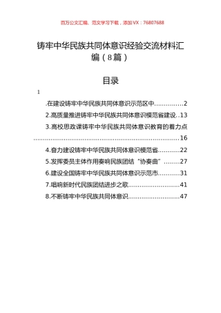铸牢中华民族共同体意识经验交流材料汇编（8篇）.docx