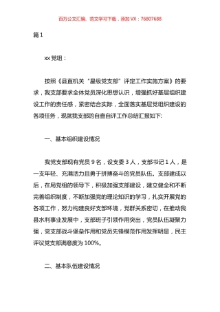 五好党支部自查报告汇编.docx