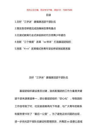 共青团基层组织改革试点工作汇报汇编.docx