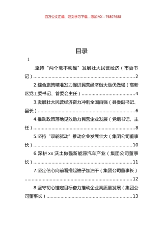 在全市民营经济发展大会交流发言材料汇编.docx