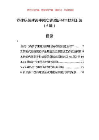 X建品牌建设主题实践调研报告材料汇编.docx