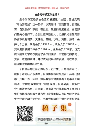 协会秘书长工作总结汇编.docx