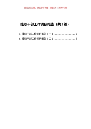挂职干部工作调研报告汇编（共2篇）.docx