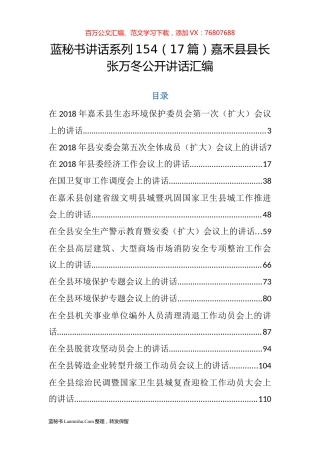 （17篇）嘉禾县张万冬公开讲话汇编.docx