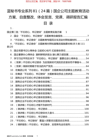 （24篇）国企公司主题教育活动方案、自查整改、体会发言、党课、调研报告汇编.docx