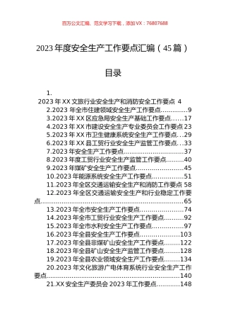 2023年度安全生产工作要点汇编（45篇） (2).docx