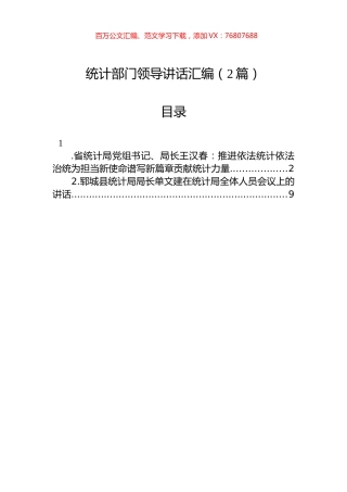 统计领导讲话汇编（2篇）.docx