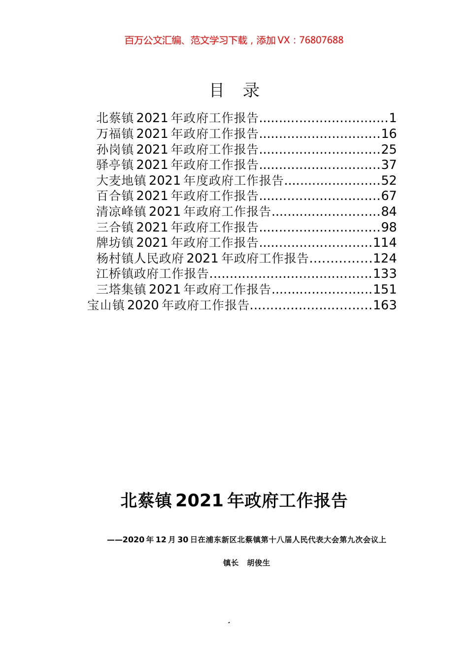 乡镇政府工作报告专辑.docx_第1页
