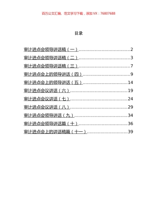 审计进点会领导讲话汇编（11篇）.docx
