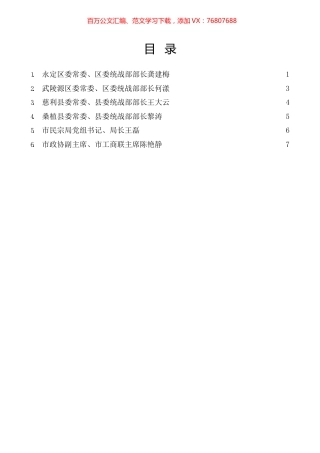 张家界市统战工作务虚会发言材料汇编.docx