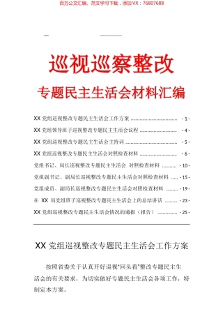 巡视巡察整改专题民主生活会材料汇编.docx