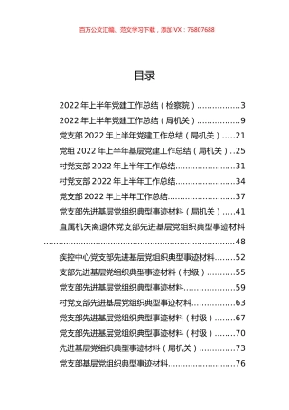 党支部半年总结、典型材料汇编（17篇）.docx