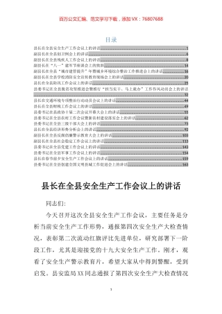 县长、副县长、县委书记讲话稿汇编合集.docx