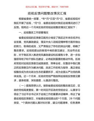 巡视反馈问题整改情况汇报.docx