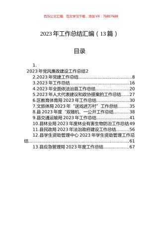 2023年工作总结汇编（13篇）.docx