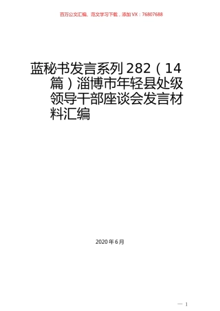 （14篇）淄博市年轻县处级领导干部座谈会发言材料汇编.docx