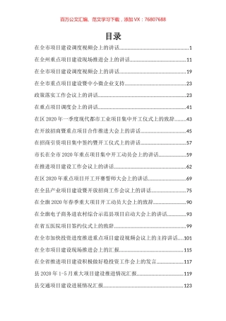 项目建设讲话和汇报汇编（28篇）.docx