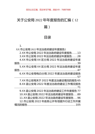 关于公安局2022年年度报告的汇编（12篇）.docx