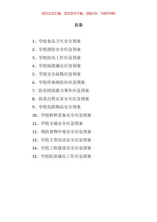 校园各类安全应急预案汇编（15篇）.docx