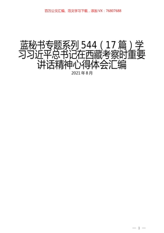 （17篇）学习习近平总书记在西藏考察时重要讲话精神心得体会汇编.docx
