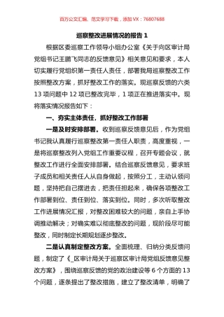 巡察整改进展情况的报告汇编.docx