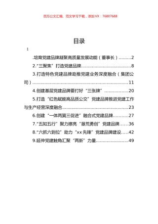 党建品牌经验交流材料汇编（10篇）.docx