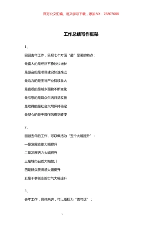 【写作素材】工作总结写作框架（221组）.docx