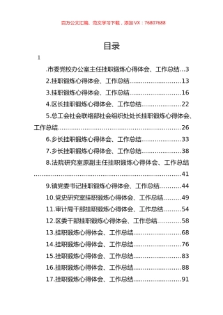 挂职锻炼心得体会、工作总结汇编（17篇） (2).docx