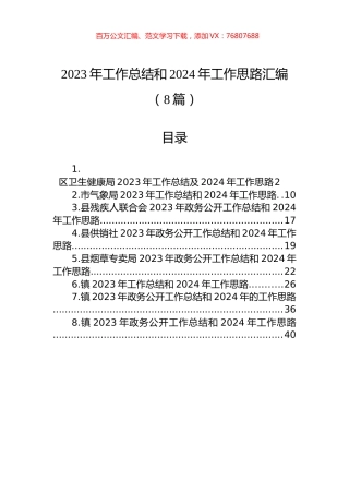 2023年工作总结和2024年工作思路汇编.docx