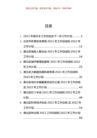 2021年工作总结及2022年工作计划汇编（33篇）.docx