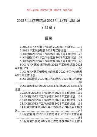 2022年工作总结及2023年工作计划汇编（35篇） (2).docx