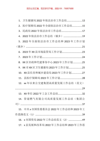 2022年各类工作总结和2023年计划、思路等汇编（216篇）.docx