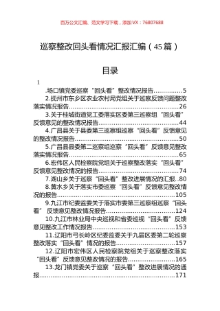 2022年巡察整改回头看情况汇报汇编（45篇）.docx