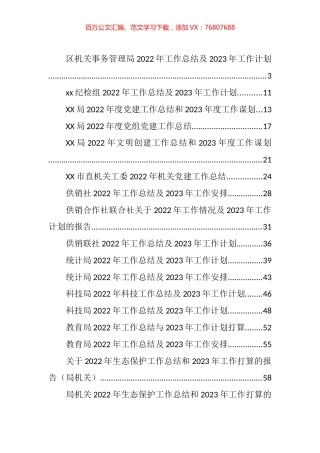 2022年各类工作总结和2023年工作计划、要点等汇编（38篇）.docx