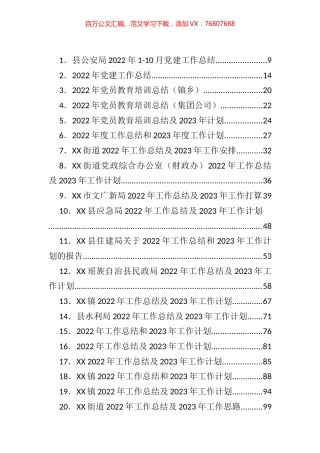 各类2022年工作总结、2023年工作要点、计划汇编（146篇）.docx