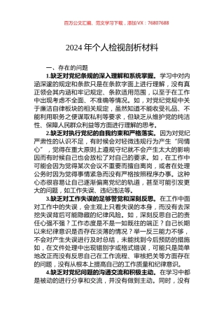 2024年个人检视剖析材料.docx