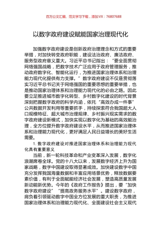以数字政府建设赋能国家治理现代化.docx