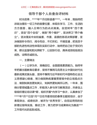 领导干部个人自查自评材料.docx