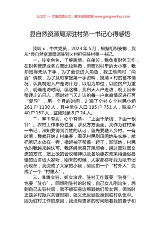 县自然资源局派驻村第一书记心得感悟.docx