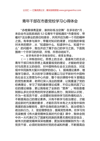 青年干部在市委党校学习心得体会.docx