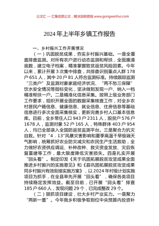 2024年上半年乡镇工作报告.docx