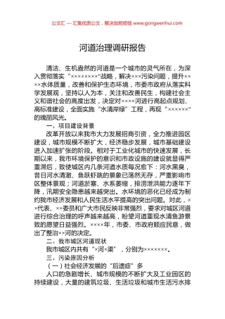 河道治理调研报告.docx