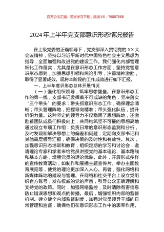 2024年上半年党支部意识形态情况报告.docx
