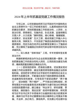 2024年上半年抓基层党建工作情况报告.docx