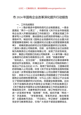 市2024年国有企业改革深化提升行动报告.docx