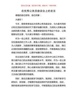 在优秀公务员座谈会上的发言.docx