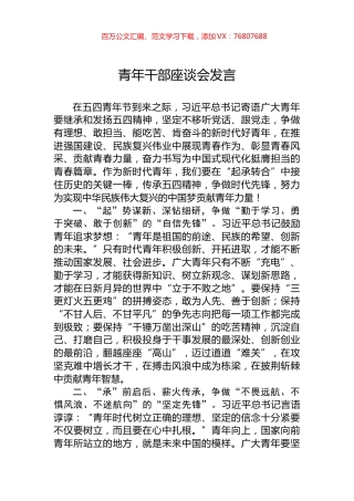 青年干部座谈会发言.docx
